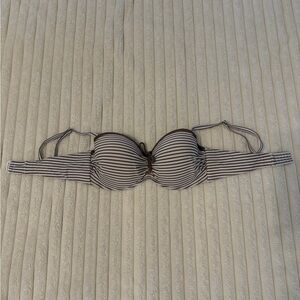 Striped Bikini Top with Removable Straps (Size L/D Cup)